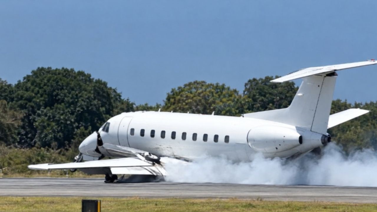 El insólito accidente ocurrió en una pista de Tanzania. Se trataba de un vuelo de safari en el que viajaban treinta personas.