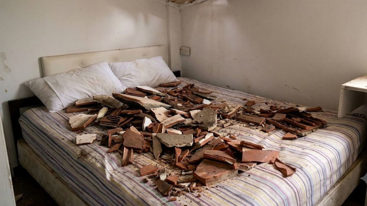 Una mujer resultó herida y con secuelas psicológicas cuando el cielorraso de su habitación se desplomó mientras dormía. El fallo atribuyó la responsabilidad al vecino del piso superior, al considerar que las filtraciones previas derivaron en el colapso.