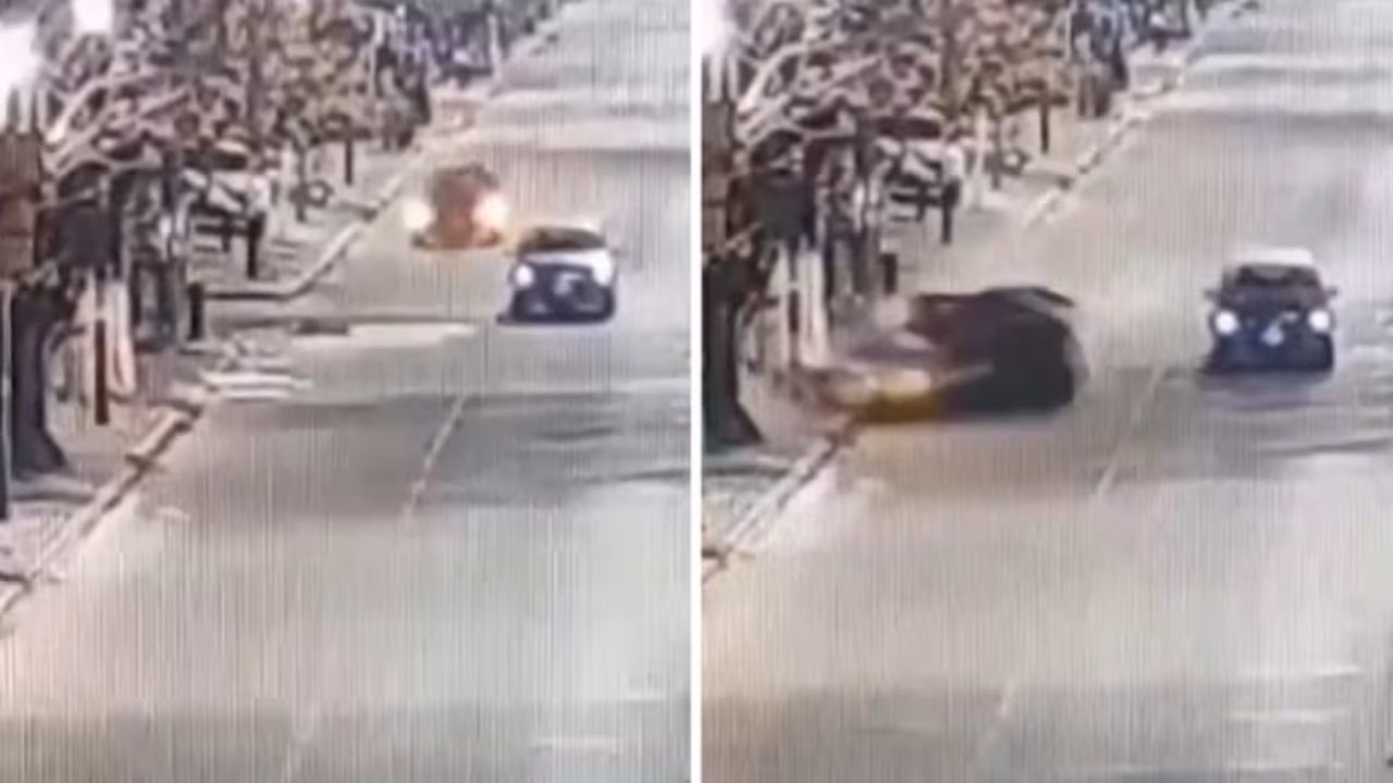 La obra no estaba señalizada, por lo que el auto volcó y se prendió fuego a raíz del hecho.